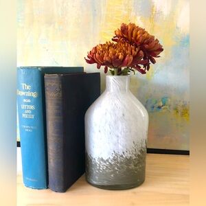 Grey and White Glass Vase